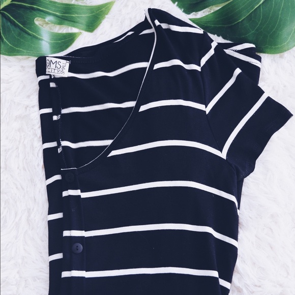 Soft Striped Black T shirt Dress - Picture 7 of 7